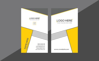 Gri ve turuncu renkli vektör basit kart tasarım şablonu