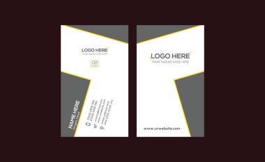 Gri ve turuncu renkli vektör basit kart tasarım şablonu