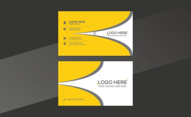 turuncu ve gri renkli kartvizit tasarımı herhangi bir şirket kullanımı için