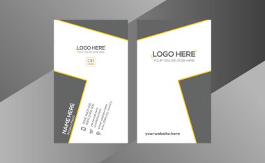 turuncu ve gri renkli kartvizit tasarımı herhangi bir şirket kullanımı için