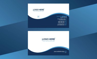 kurumsal kullanım için mavi ve cyan renkli vektör kartviziti tasarımı