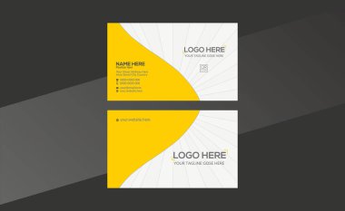 turuncu ve gri renkli kartvizit tasarımı herhangi bir şirket kullanımı için