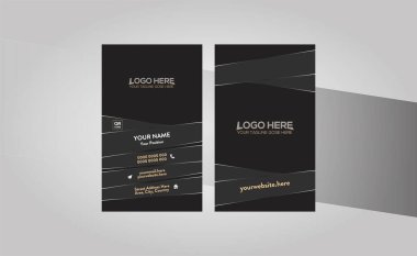 herhangi bir şirket için siyah ve kahverengi vektör kartviziti tasarımı