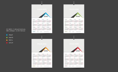 cyan renkli 12 ay 2022 takvim tasarımı kişisel veya herhangi bir kullanım için