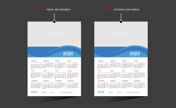 Cyan renkli 12 ay 2022 vektör duvar takvimi herhangi bir kullanım için tasarımı