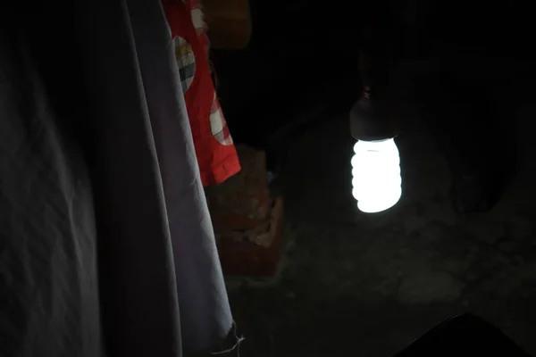 white colored energy bulb on night