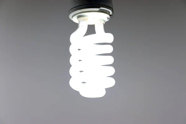 white colored energy bulb closeup on night