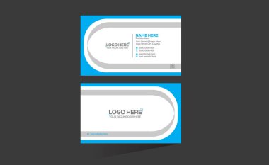 cyan renkli stil vektör kartviziti tasarımı