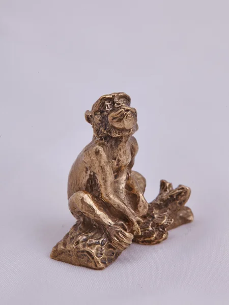 吉祥物，这只猴子的小雕像 — 图库照片