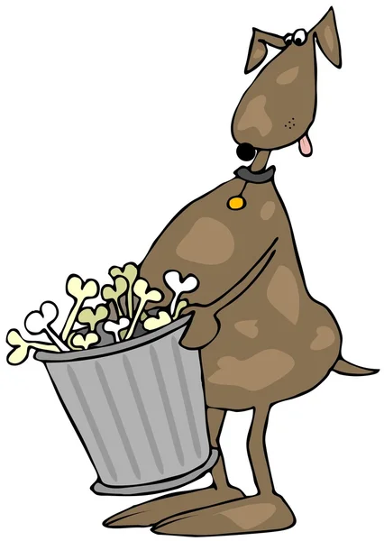 Dog taking out the garbage — Stock Photo, Image