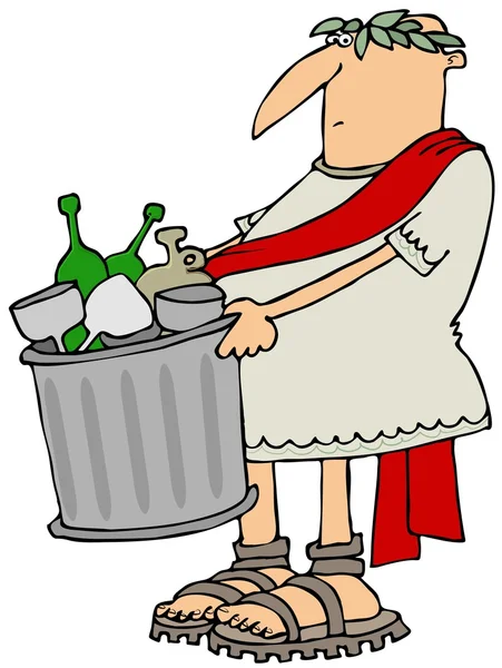 Römer beim Ausräumen des Mülls Stockfoto