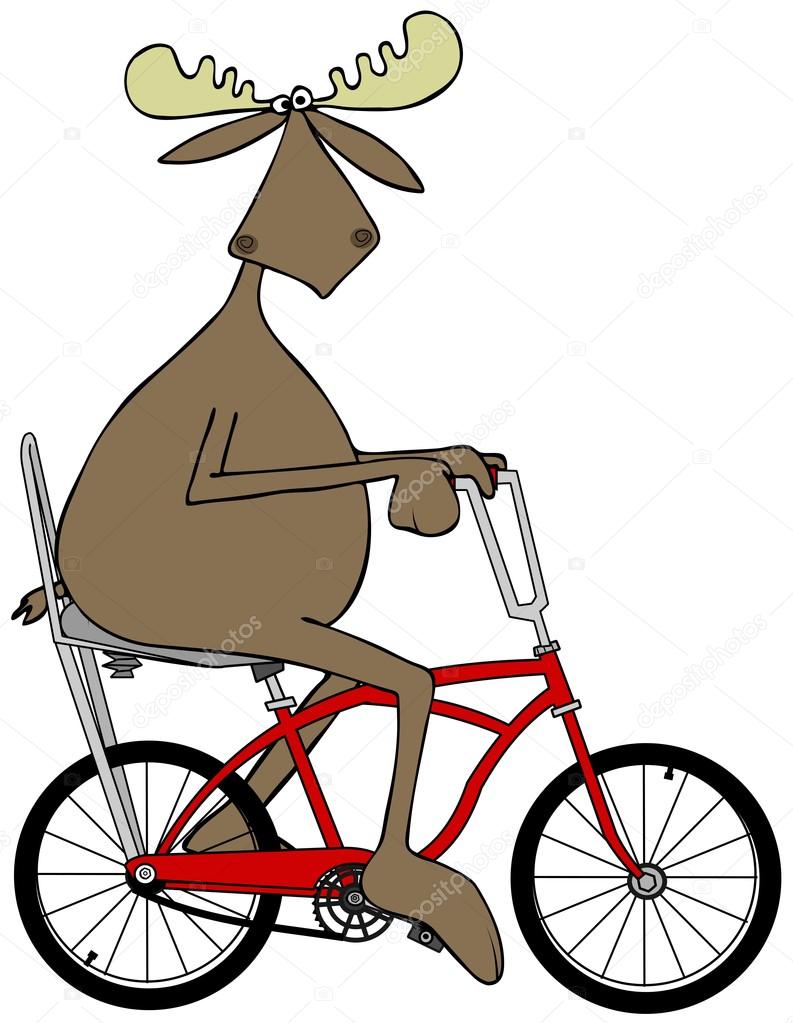 Moose riding a bicycle — Stock Photo © caraman 115299566