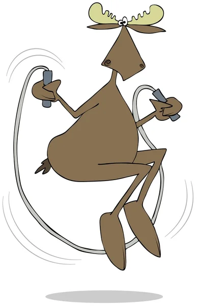 Bull moose with a jump rope — Stock Photo, Image