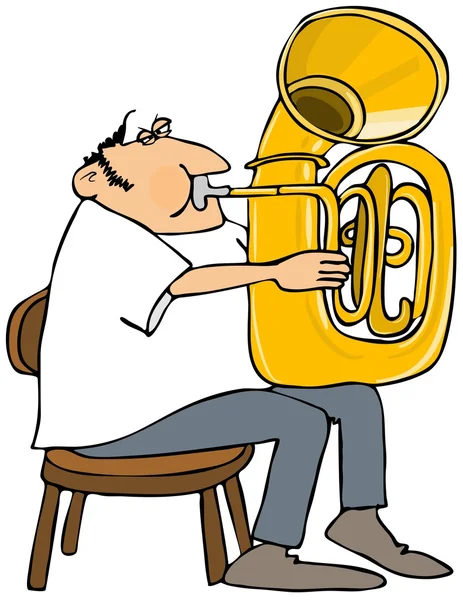 Tuba player — Stock Photo, Image