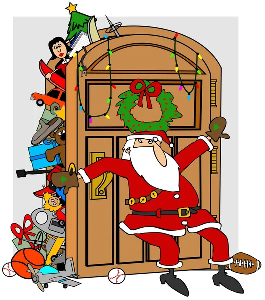 Santa's töltött szekrény — Stock Fotó