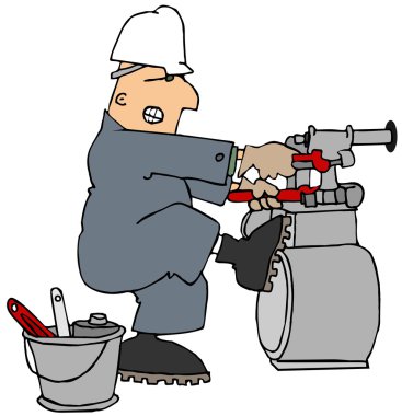 Bir gaz metre gevşetmek çalışan adam