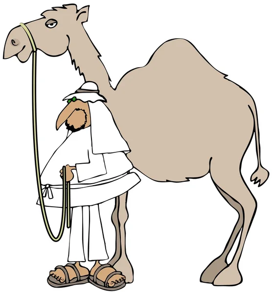 Arab i jego camel — Zdjęcie stockowe