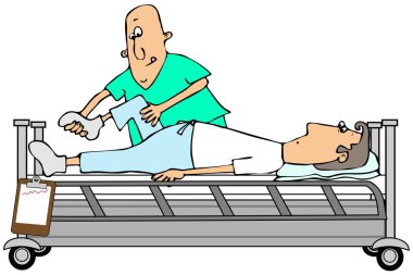 Terapist bir hastaları diz bükme