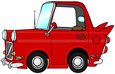 sevimli kırmızı araba