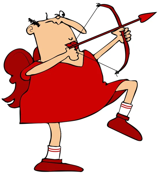 Cupid aiming his arrow — Stock Photo, Image