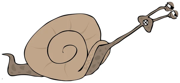 Snail straining to go faster — Stock Photo, Image