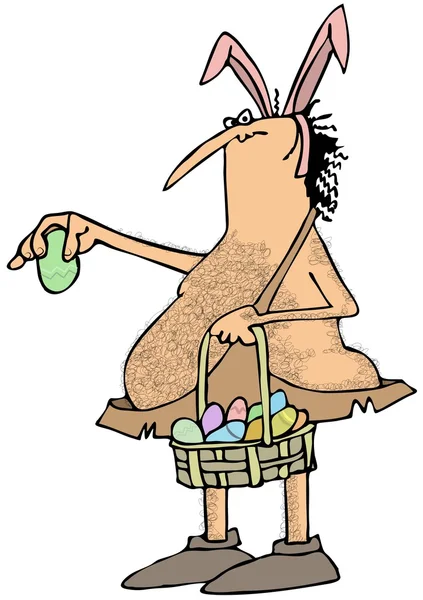 Caveman Easter bunny — Stock Photo, Image