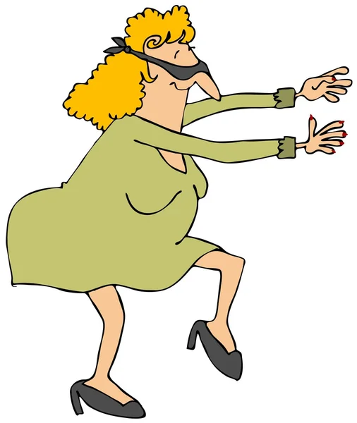 Woman searching with a blindfold — Stock Image Woman searching with a blindfold Stock Photo