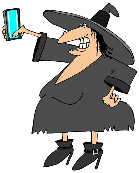 Witch taking a selfie — Stock Photo, Image