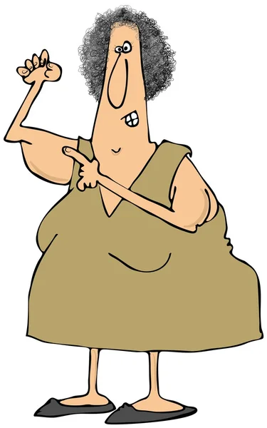 Γυναίκα αναδεικνύει saggy tricep — Φωτογραφία Αρχείου