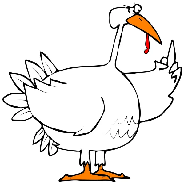 White turkey flipping the bird — Stock Photo, Image