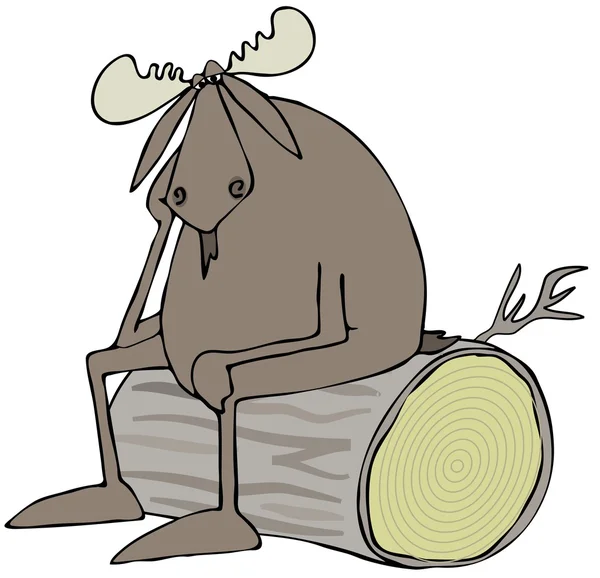 Depressief bull moose — Stockfoto