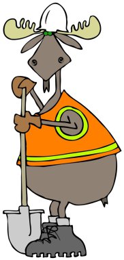 Bir kürek eğilerek inşaat Mus