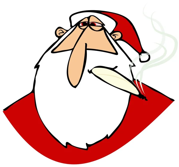 Stoned Santa with red eyes — Stock Photo, Image