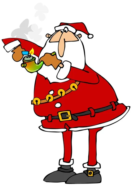 Noel Baba bir esrar boru aydınlatma
