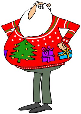Santa'a çirkin Noel kazağı