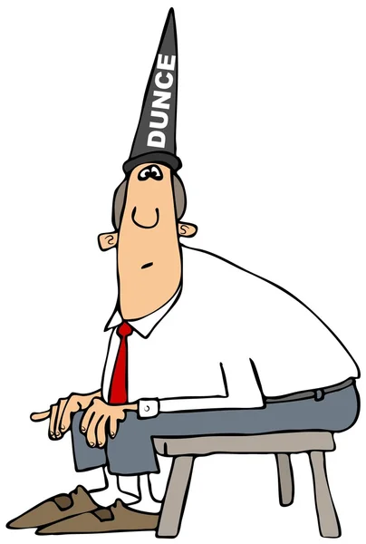 Hloupý muž hlupák klobouk — Stock fotografie
