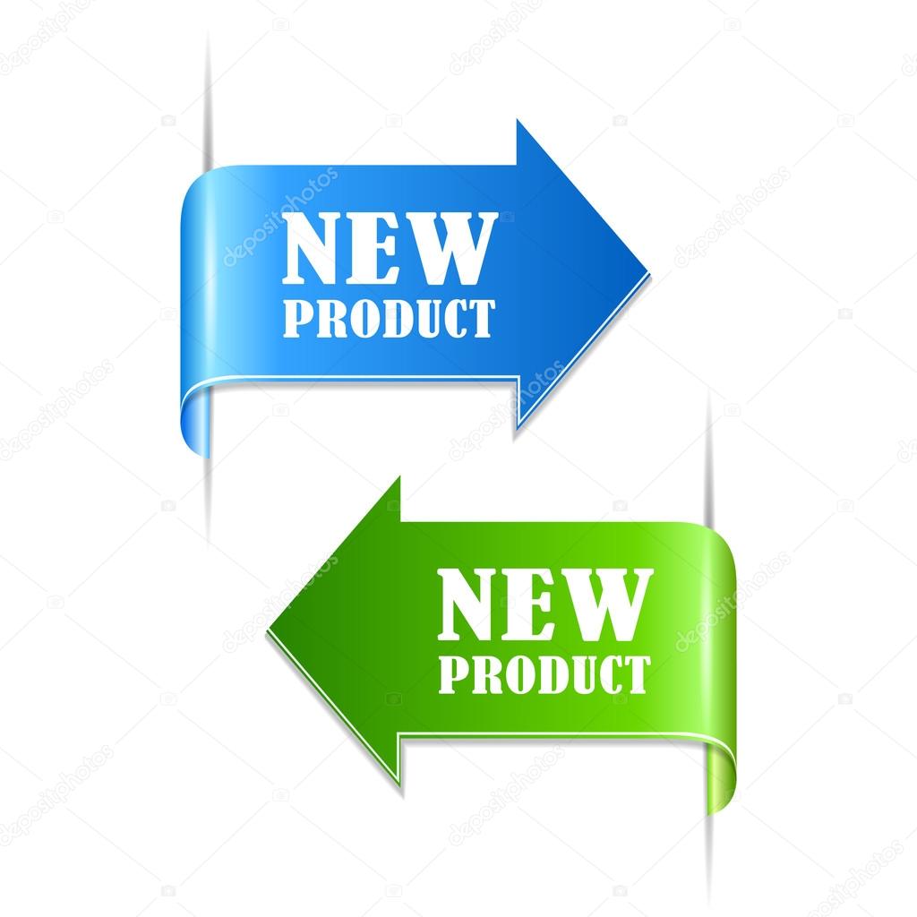 New product labels set isolated on white background
