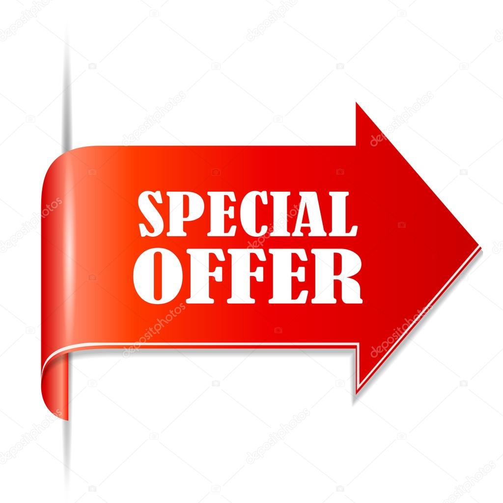 Special offer red label, vector illustration isolated on white background