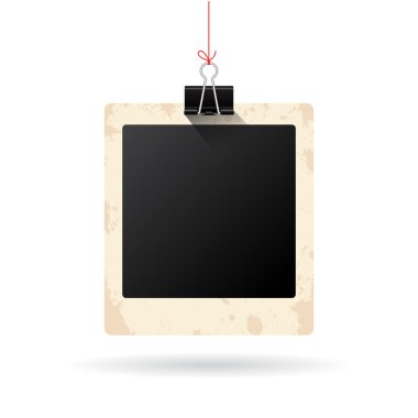 Blank hanging instant photo card clipart