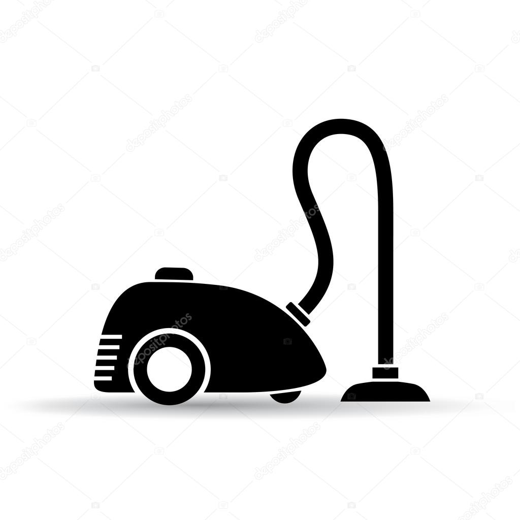 Vacuum cleaner vector pictogram isolated on white background