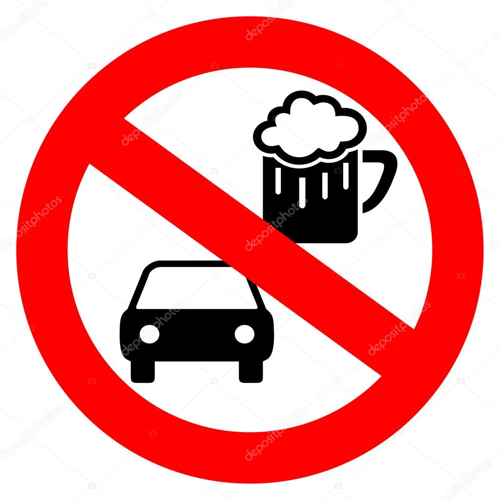 No drink and drive vector symbol isolated on white background