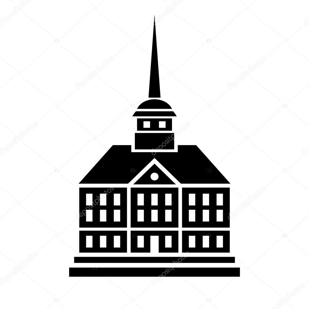 Gothic building icon isolated on white background