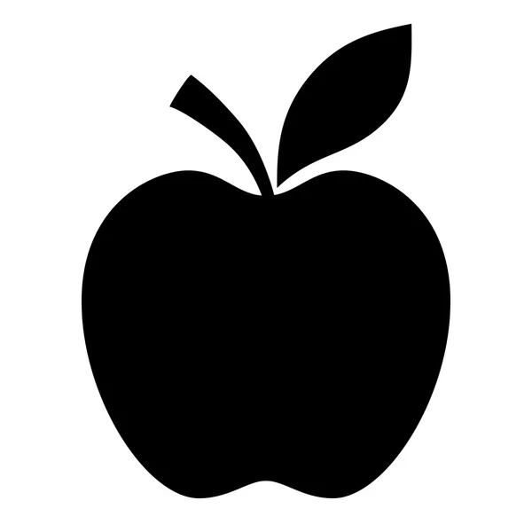 Silhouette noire pomme — Image vectorielle