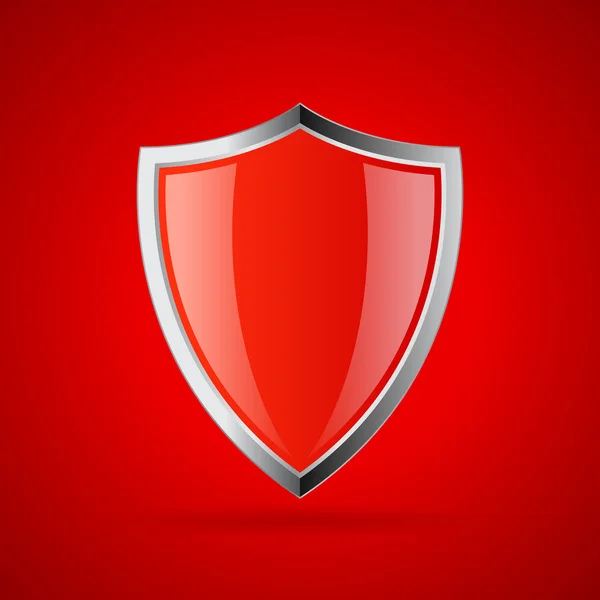 Red secure shield icon — Stock Vector