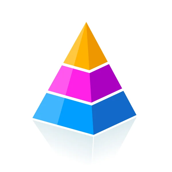 Pyramide en trois parties — Image vectorielle