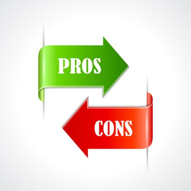 Pros and cons ribbons clipart