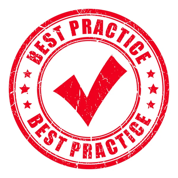 Best practice red rubber stamp — Stock Vector