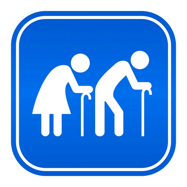 Elder couple blue icon — Stock Vector