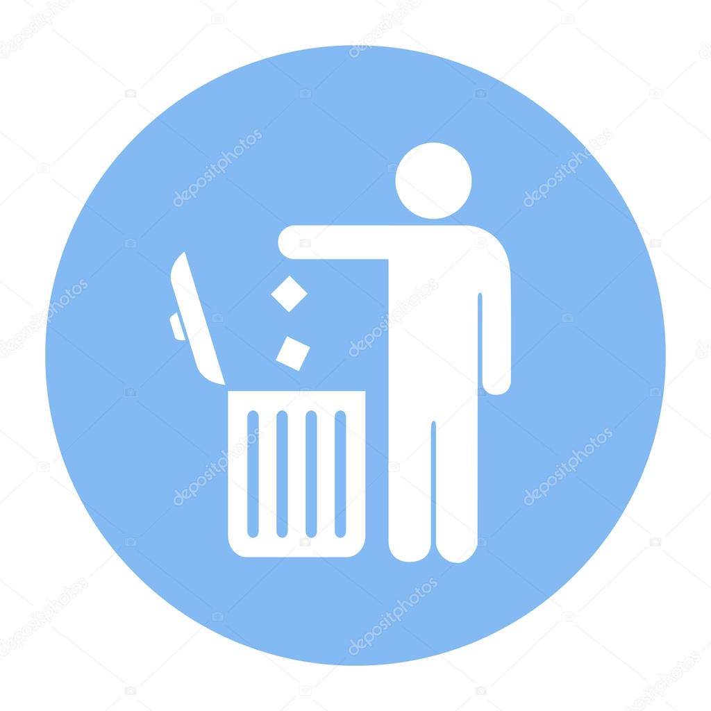 No littering, use trash can vector icon illustration isolated on white background