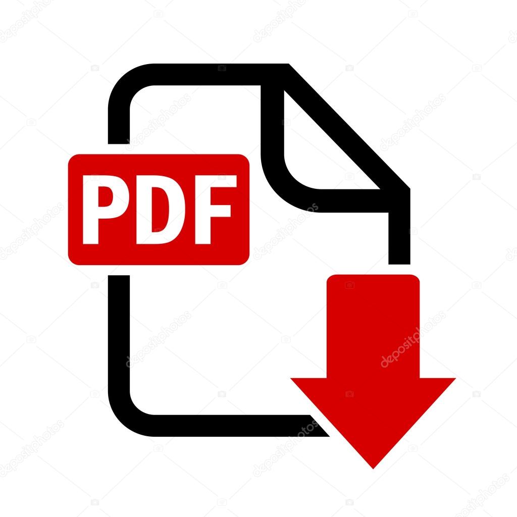 Download pdf file button isolated on white background